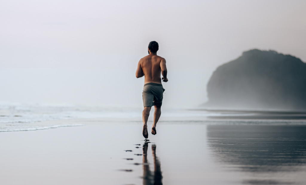 running on beach, Crete